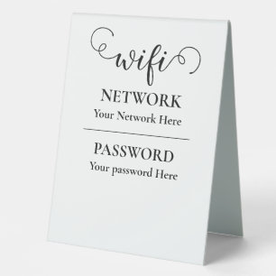 kalligraphisches WiFi-Kennwort Tischaufsteller