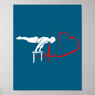 Kallisthenie Planche Herzschlag Turnen Fitness Hum Poster