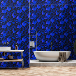 Kalming Blue Autumn Leaves Tapete