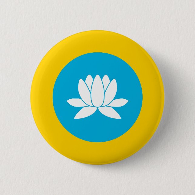 Kalmykia-Fahne Russische Republik Button (Vorderseite)