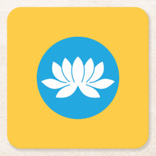 Kalmykia Flag Rechteckiger Pappuntersetzer