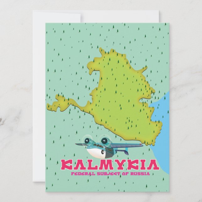 Kalmykia Russland-Karte (Vorderseite)