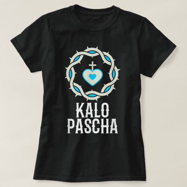 Kalo Pascha Griechisches Ostern glücklicher Ostern T-Shirt (Design vorne)