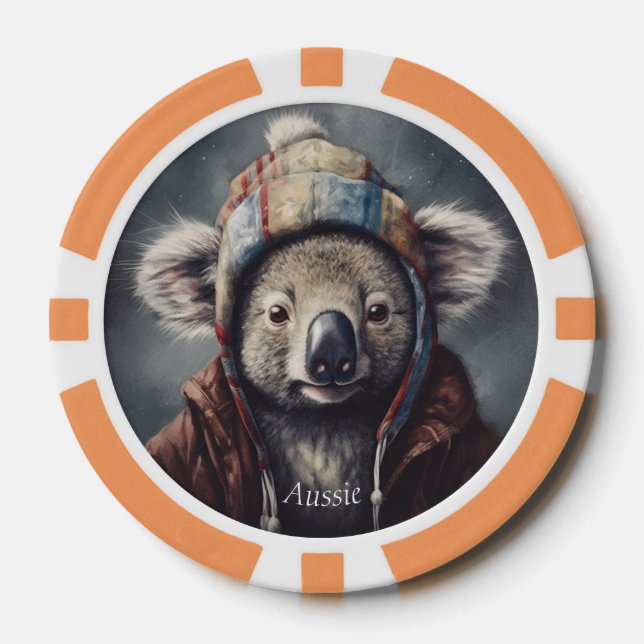 Kaloala mit niedlichem Hut, gepolomisierbar Pokerchips (Vorderseite)