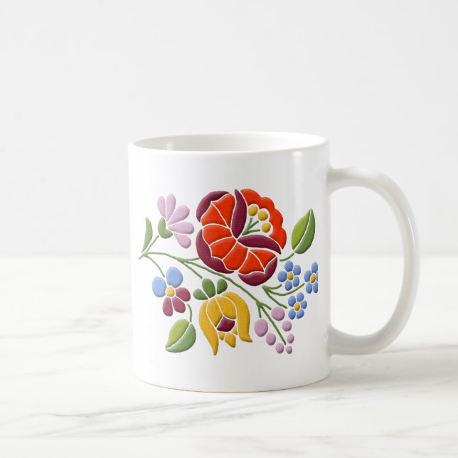 Kalocsa Stickerei - ungarische Volkskunst Kaffeetasse (Rechts)