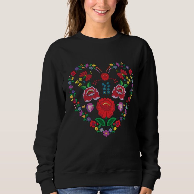 Kalocsa Stickerei Weibliches Sweatshirt (Vorderseite)