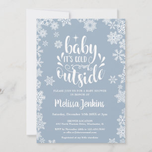 Kalt draußen Junge Winter-Baby-Party Alles in Eine Einladung