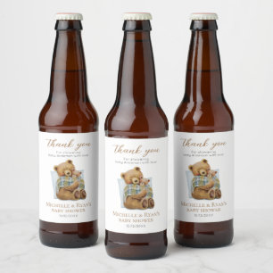 Kalt draußen Mummy-Bär Teddybär Baby-Party Bierflaschenetikett