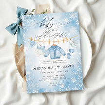 Kalt draußen Schnee Wunderland Winter Baby Shower
