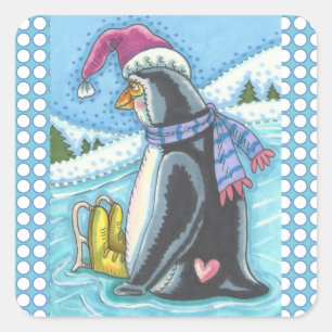 KALTE BOTTOM WARM HERZ, PENGUIN CHRISTMAS STICKER