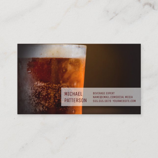 Kalte Tasse von Bier | Restaurateur Visitenkarte (Vorderseite)