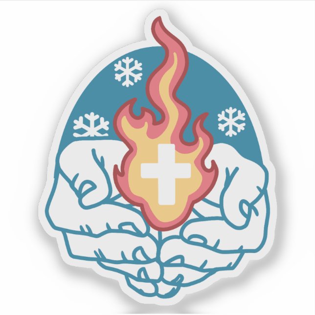 Kalte Veränderung, Feuer des Glaubens - Motivieren Aufkleber (Vorderseite)