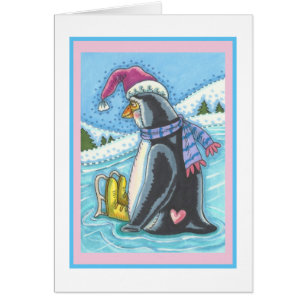 KALTER BODEN WARMES HERZ PENGUIN GRUSSKARTE B