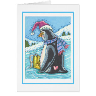 KALTER BODEN WARMES HERZ PENGUIN GRUSSKARTE B