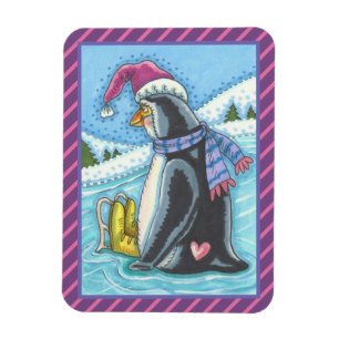 KALTER BODEN WARMES HERZ PINGUIN WEIHNACHTEN MAGNE MAGNET