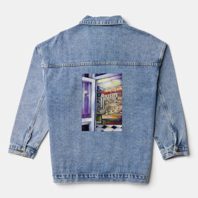 Kalter Brei in einem heißen Deli Jeansjacke (Rückseite)