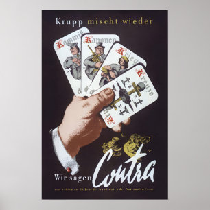 Kalter Krieg DDR Propagandaposter Krupp Anti-Waffe Poster