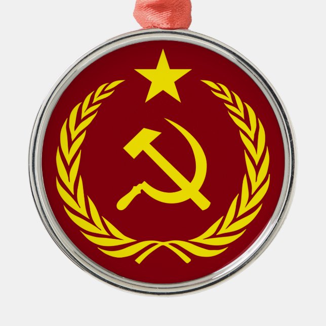 Kalter Kriegs-kommunistische Flaggen-erstklassige Ornament Aus Metall (Vorne)