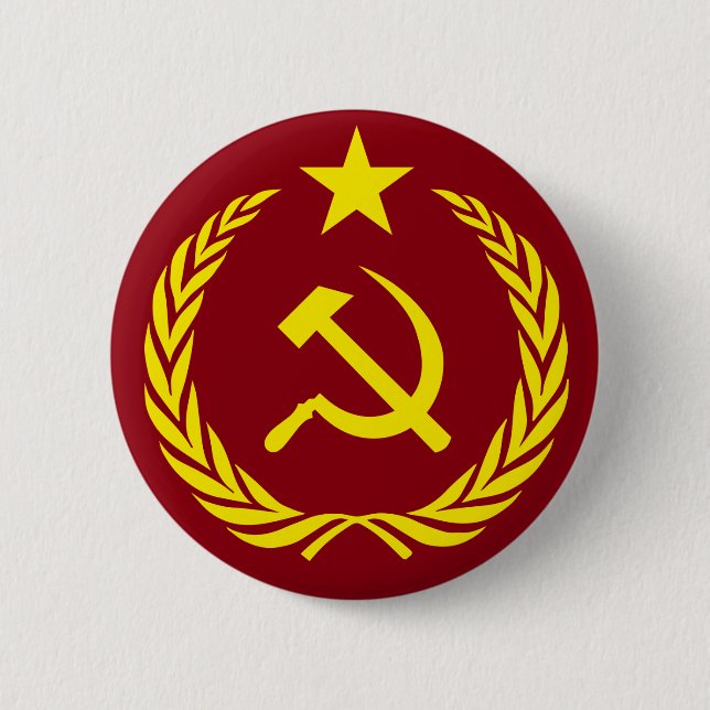 Kalter Kriegs-kommunistische Flaggen-runder Knopf Button (Vorderseite)