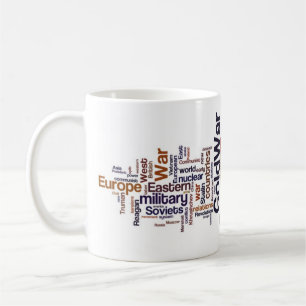 Kalter Kriegs-Wort-Wolke Kaffeetasse