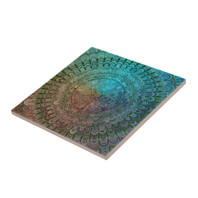Kalter MetallBlumeMandala Fliese (Seite)