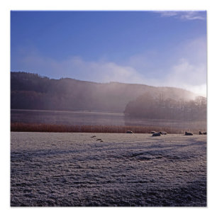 Kalter Wintermorgen Esthwai Water England Fotodruck