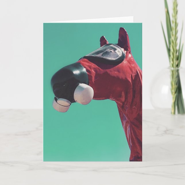 kaltes Pferd Feiertagskarte (Vorderseite)