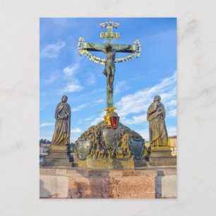 Kalvarienberg-Skulptur, Karlsbrücke, Prag Postkarte