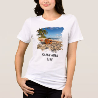 Kamaʻaina Oahu Ukelele am Hawaii-Strand Tri-Blend Shirt