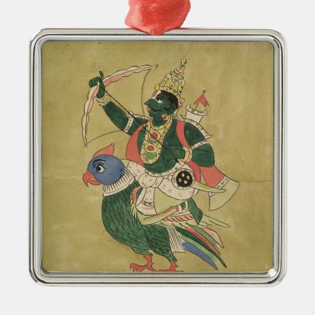 Kama, Gott der Liebe, 18.-1. Jahrhundert Silbernes Ornament (Vorne)