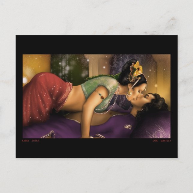 Kama Sutra Postkarten Original Kunst (Vorderseite)