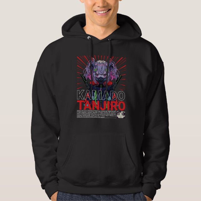 Kamado Tanjiro Anime Warrior T-Shirt Design Hoodie (Vorderseite)
