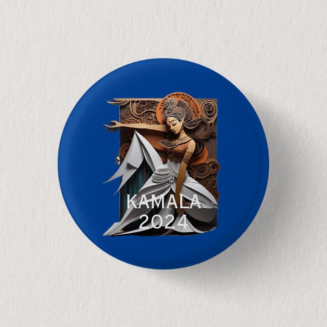 Kamala 2024 für Präsident Thunder_Cove Button (Vorderseite)