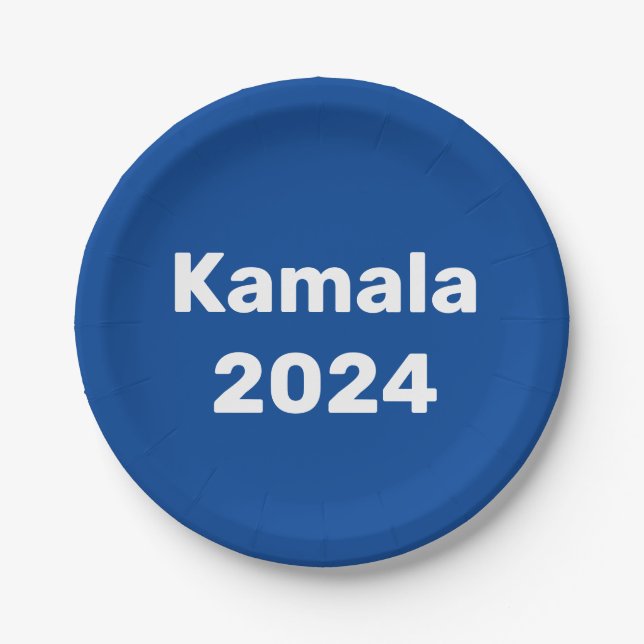 Kamala 2024 Präsidentschaftswahl Pappteller (Vorderseite)