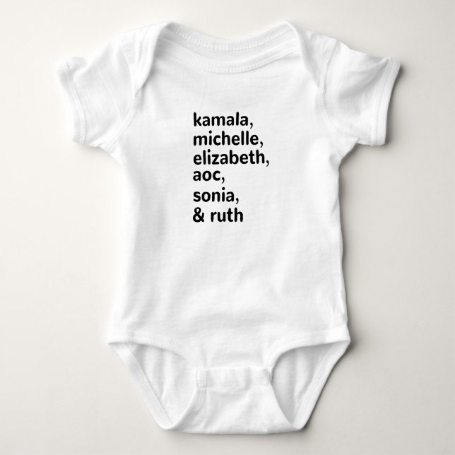 Kamala, AOC, RBG, Ruth Bader Michelle Obama Baby Strampler (Vorderseite)