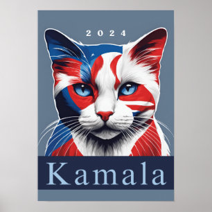Kamala Cat 2024 US-Wahl Demokrat Poster