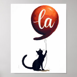 Kamala Cat Comma La Cat T-Shirt Kinderlose Katze L Poster