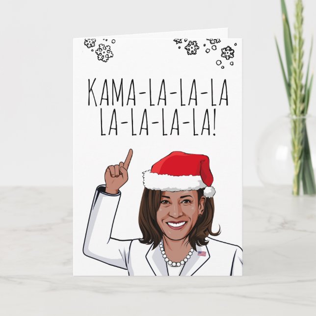 Kamala Christmas Card: Kamala-la-la-la Karte (Vorderseite)