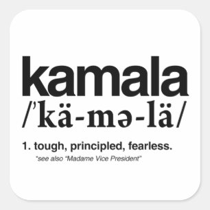 Kamala Definition - Strenge, streng geachtete Feal Quadratischer Aufkleber