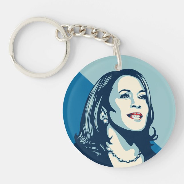 Kamala Forward Posterized Style Art Chain Schlüsselanhänger (Vorderseite)