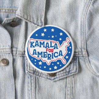 Kamala für Amerika 2024 Präsident Patriotische Fla Button