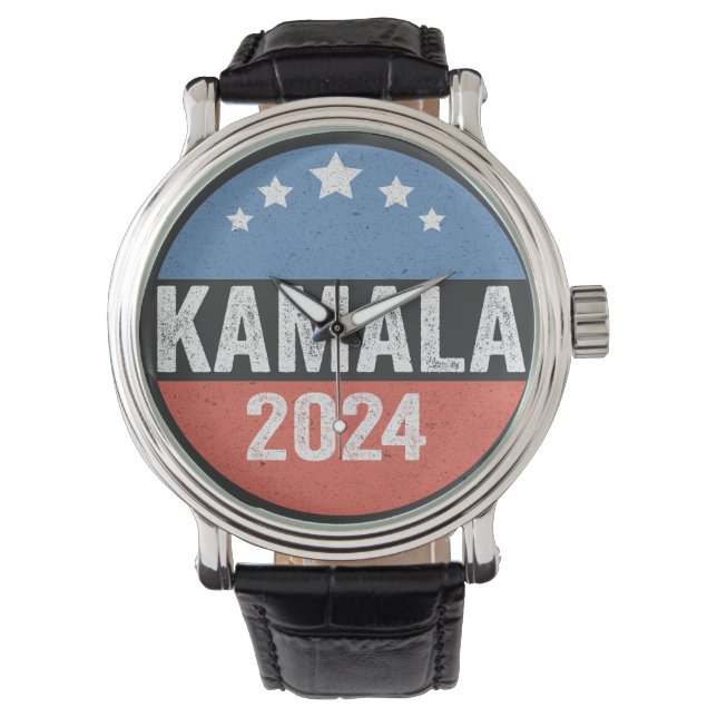 Kamala für die Wahl von Präsident Kamala 2024 Armbanduhr (Vorderseite)