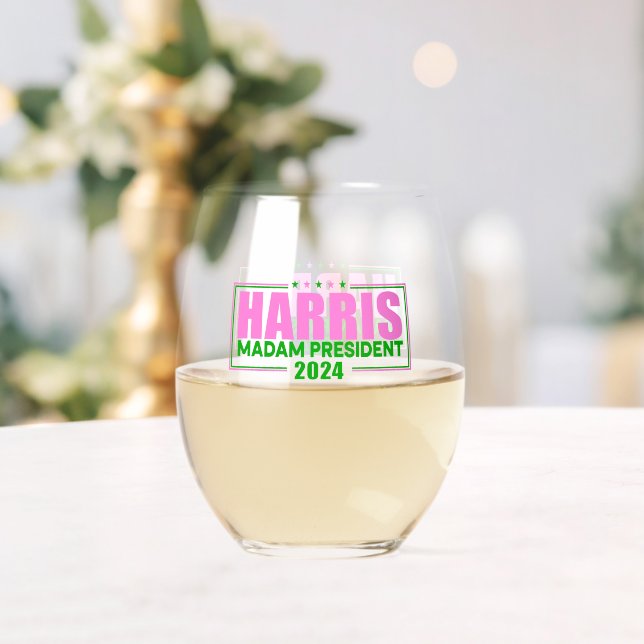 Kamala für Präsident Weinglas Weinglas Ohne Stiel (Insitu (Hochzeit))