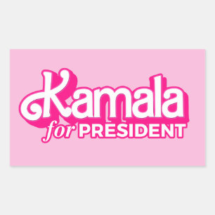 Kamala für President Pink Style Rechteckiger Aufkleber