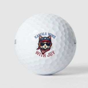 Kamala gewinnt mit Joy Harris Walz Cat lady Electi Golfball