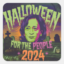 Kamala Halloween-Aufkleber: Ein festes neues Model Quadratischer Aufkleber