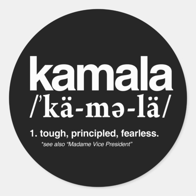 Kamala Harris 2020 Classic Round Sticker (Vorderseite)