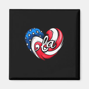 Kamala Harris 2024 American Flag Heart Comma La Pa Magnet