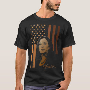 Kamala Harris 2024 Amerikanische Flagge Frau Präsi T-Shirt