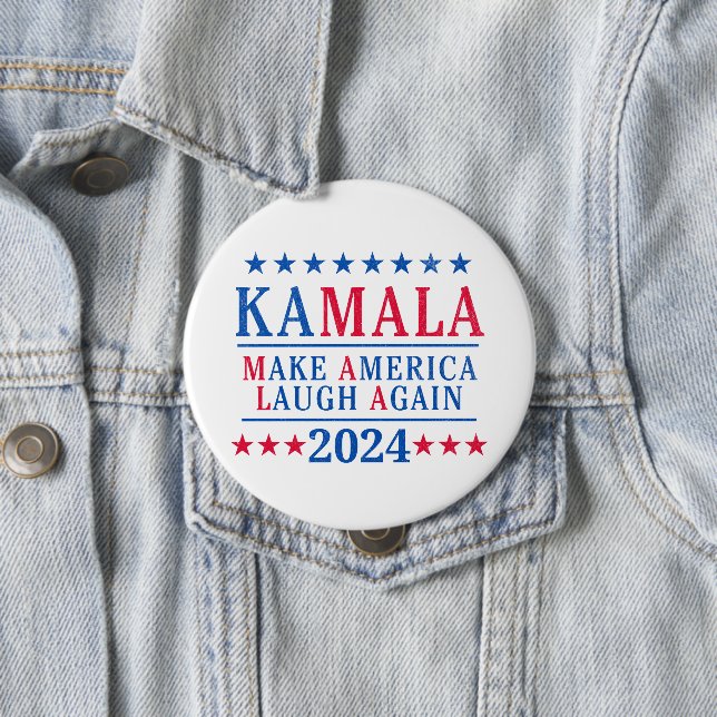 Kamala Harris 2024 bringt Amerika wieder zum Lache Button (Beispiel)